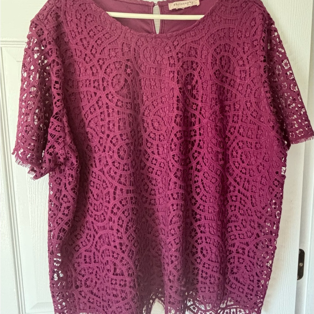 Philosophy 2X Rich Purple Lace Top Lined.